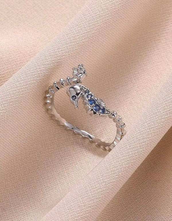 Blue Zirconia Seahorse